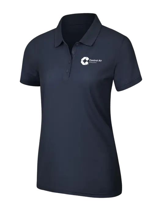 Navy Blue Womens Core Classic Pique Polo w/Control Air Enterprises Logo