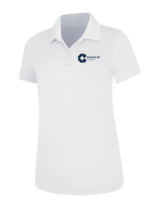 White Womens Dry Zone UV Mesh Polo w/Control Air Enterprises Logo