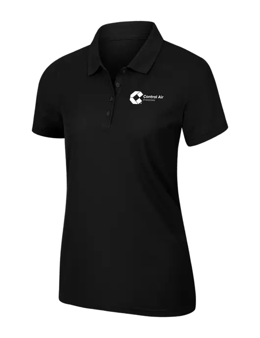 Womens Black Core Classic Pique Polo w/Control Air Enterprises Logo