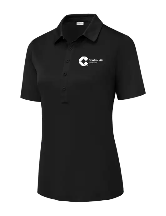 Black Womens Posi-UV Pro Polo w/Control Air Enterprises Logo