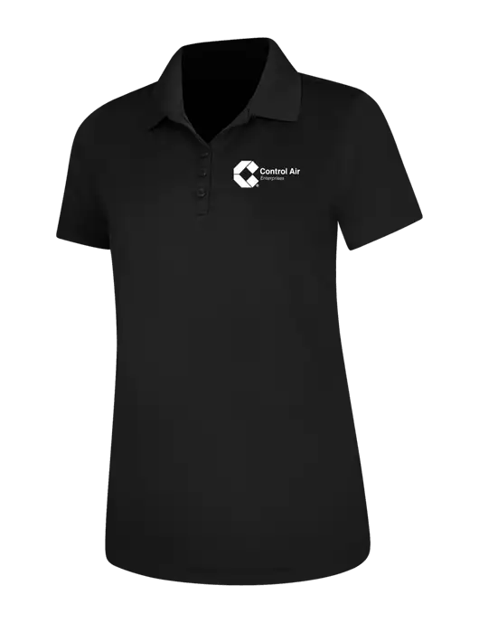 Black Womens Dry Zone UV Mesh Polo w/Control Air Enterprises Logo