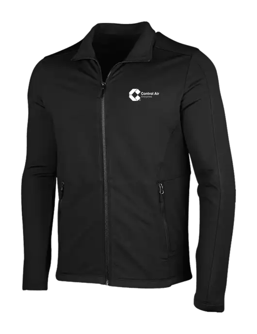 Deep Black Grid Fleece Jacket w/Control Air Enterprises Logo