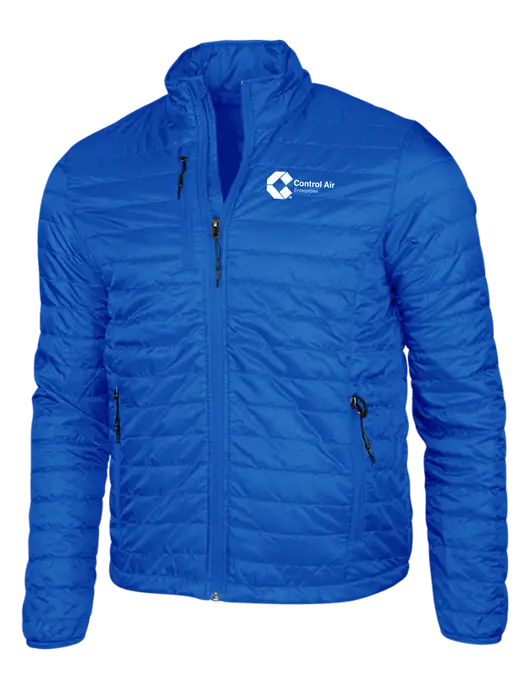 Dark Royal Blue Puffy Packable Jacket w/Control Air Enterprises Logo