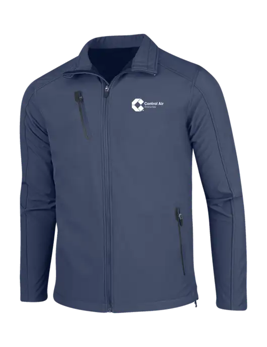 Navy Welded Softshell Jacket w/Control Air Enterprises Logo