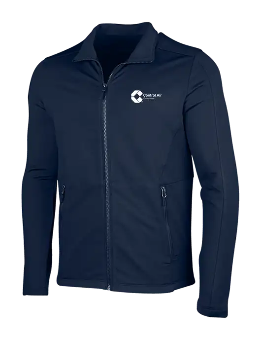 Navy Grid Fleece Jacket w/Control Air Enterprises Logo