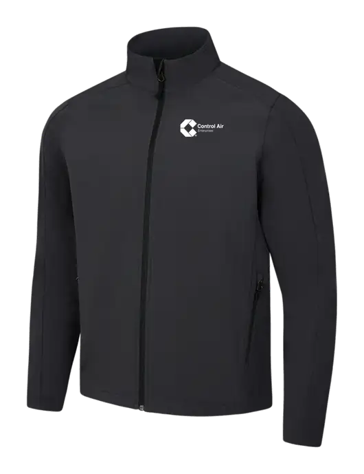 Black Charcoal Heather Core Soft Shell Jacket w/Control Air Enterprises Logo
