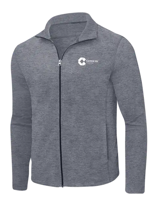 Light Navy Heather Microfleece Full-Zip Jacket w/Control Air Enterprises Logo