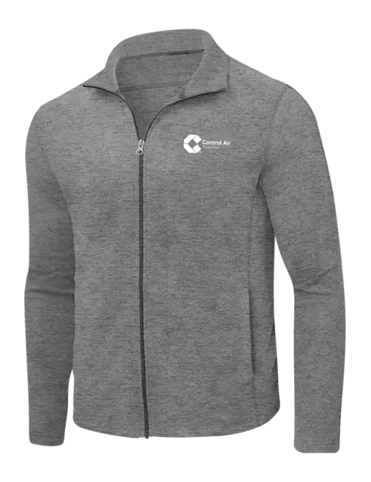 Medium Grey Heather Microfleece Full-Zip Jacket w/Control Air Enterprises Logo