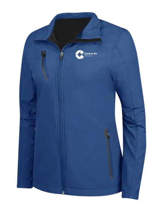 Dark Royal Womens Welded Softshell Jacket w/Control Air Enterprises Logo