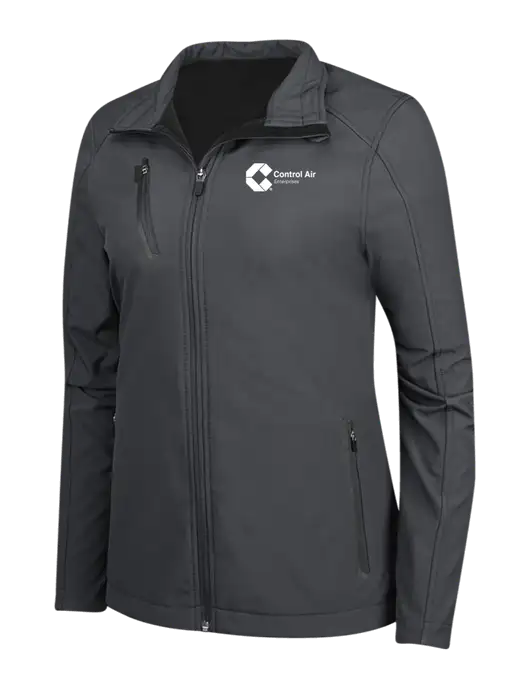 Dark Grey Womens Welded Softshell Jacket w/Control Air Enterprises Logo