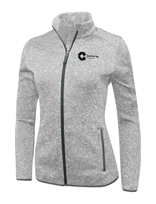 Grey Heather Womens Sweater Fleece Jacket w/Control Air Enterprises Logo