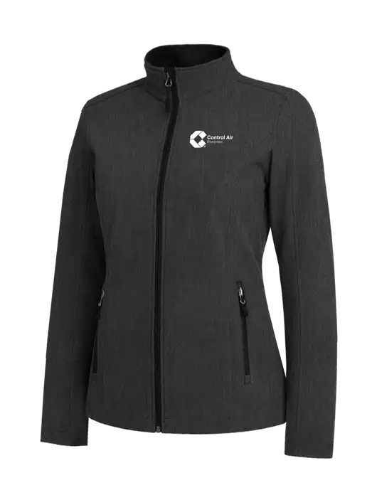 Black Charcoal Heather Womens Core Soft Shell Jacket w/Control Air Enterprises Logo