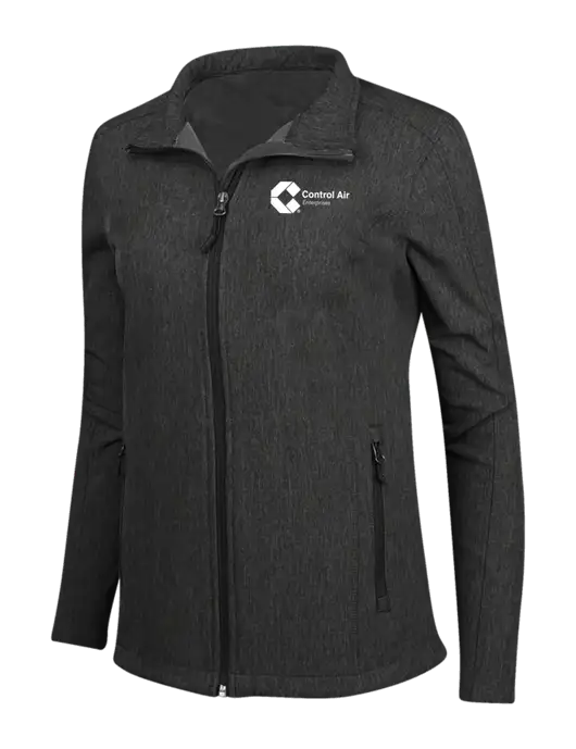 Black Charcoal Heather Womens Core Soft Shell Jacket w/Control Air Enterprises Logo
