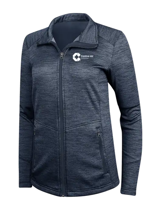 Navy Womens Digi Stripe Fleece Jacket w/Control Air Enterprises Logo