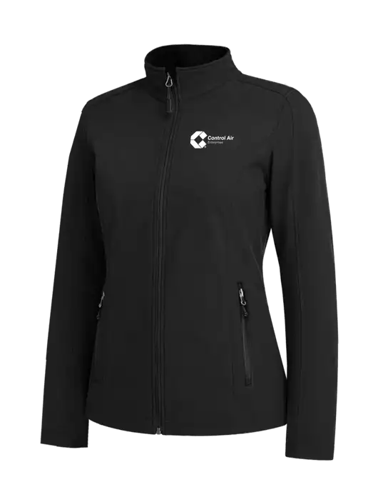 Black Womens Core Soft Shell Jacket w/Control Air Enterprises Logo