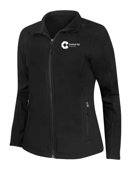 Black Womens Core Soft Shell Jacket w/Control Air Enterprises Logo