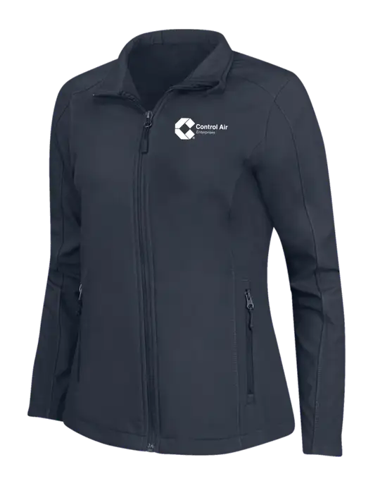Navy Womens Core Soft Shell Jacket w/Control Air Enterprises Logo