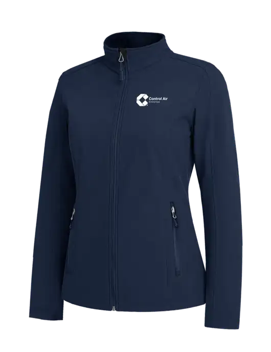 Navy Womens Core Soft Shell Jacket w/Control Air Enterprises Logo