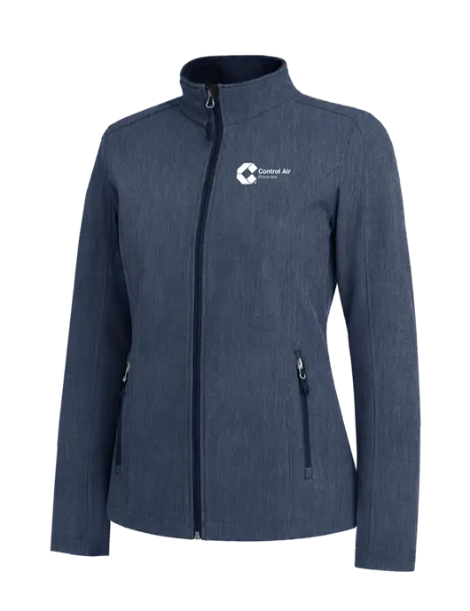 Navy Heather Womens Core Soft Shell Jacket w/Control Air Enterprises Logo