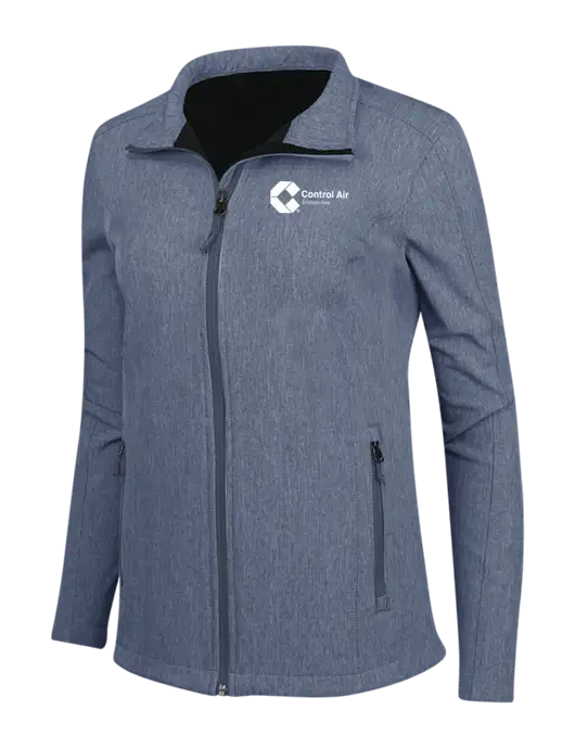 Navy Heather Womens Core Soft Shell Jacket w/Control Air Enterprises Logo