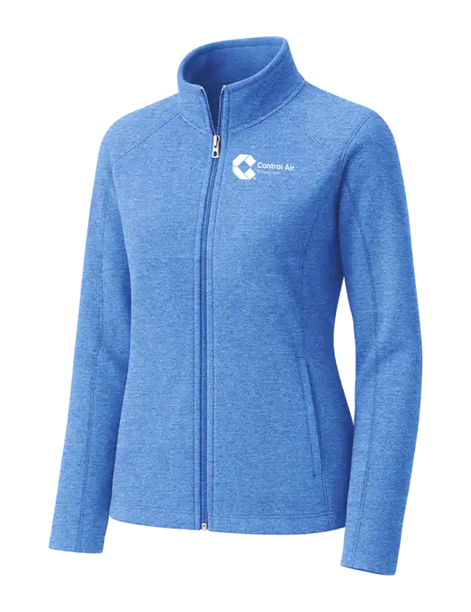 Light Royal Heather Womens Microfleece Full-Zip Jacket w/Control Air Enterprises Logo