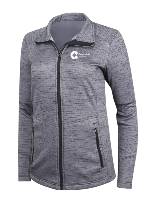 Medium Grey Womens Digi Stripe Fleece Jacket w/Control Air Enterprises Logo