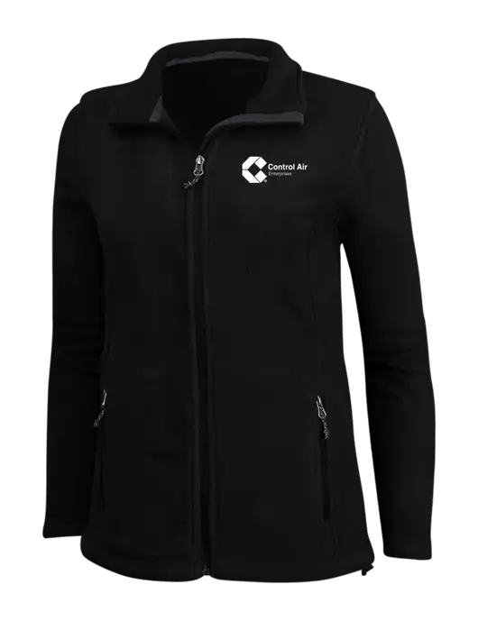Womens Black Fleece Jacket w/Control Air Enterprises Logo