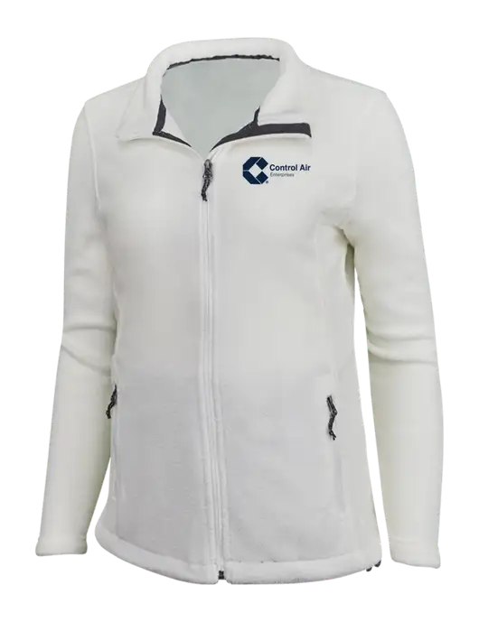 Womens White Fleece Jacket w/Control Air Enterprises Logo
