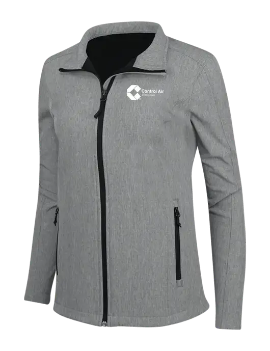 Medium Grey Heather Womens Core Soft Shell Jacket w/Control Air Enterprises Logo