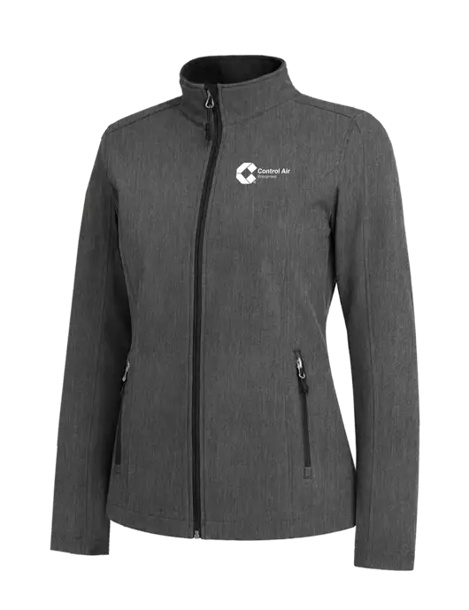Medium Grey Heather Womens Core Soft Shell Jacket w/Control Air Enterprises Logo