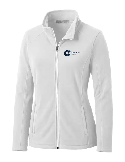 White Womens Microfleece Jacket w/Control Air Enterprises Logo