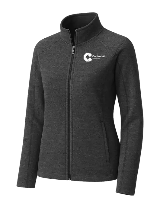 Charcoal Womens Heather Microfleece Full-Zip Jacket w/Control Air Enterprises Logo