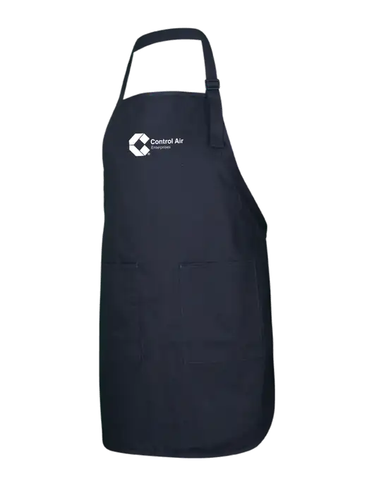 Full-Length Black Apron With Pockets w/Control Air Enterprises Logo
