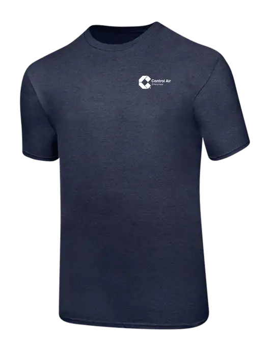 Ring Spun Heather Navy 4.5 oz T-Shirt w/Control Air Enterprises Logo