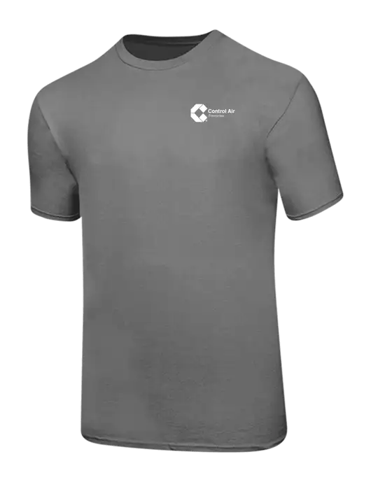 Ring Spun Medium Grey 4.5 oz T-Shirt w/Control Air Enterprises Logo