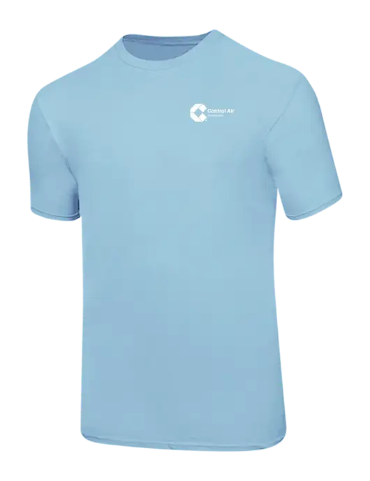 Ring Spun Light Blue 4.5 oz T-Shirt w/Control Air Enterprises Logo