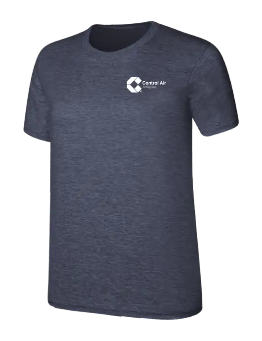 Womens Ring Spun Heather Navy 4.5 oz T-Shirt w/Control Air Enterprises Logo