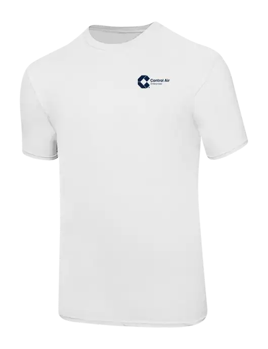 Ring Spun White 4.5 oz T-Shirt w/Control Air Enterprises Logo