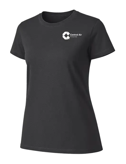 Womens Ring Spun Charcoal 4.5 oz T-Shirt w/Control Air Enterprises Logo