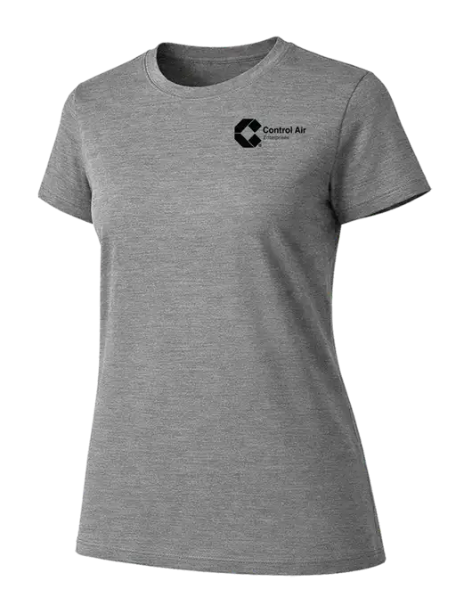 Womens Ring Spun Light Grey Heather 4.5 oz T-Shirt w/Control Air Enterprises Logo