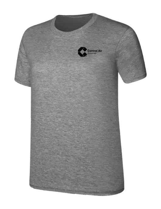 Womens Ring Spun Light Grey Heather 4.5 oz T-Shirt w/Control Air Enterprises Logo