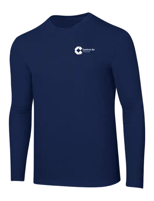Ring Spun Navy 4.5 oz Long Sleeve T-Shirt w/Control Air Enterprises Logo