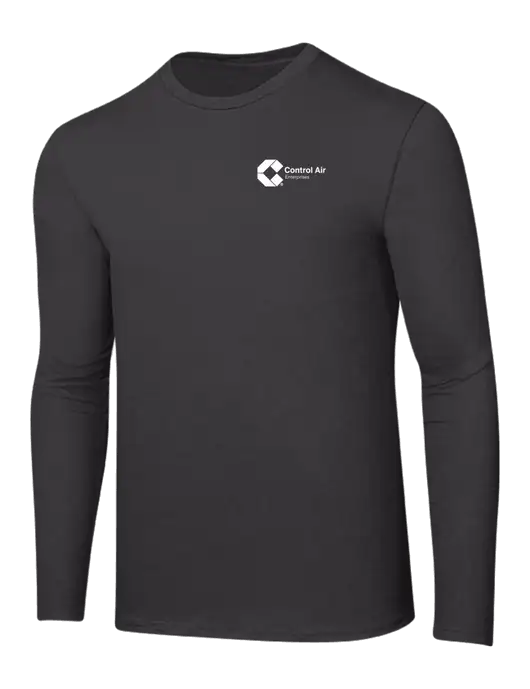 Ring Spun Charcoal 4.5 oz Long Sleeve T-Shirt w/Control Air Enterprises Logo
