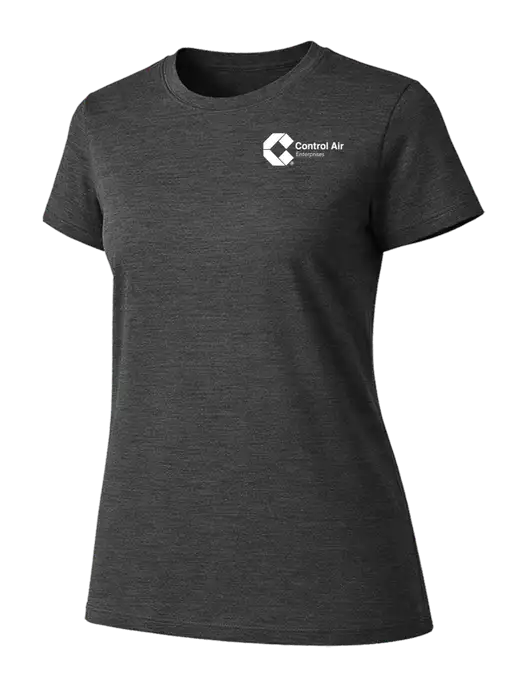 Womens Ring Spun Dark Heather Grey 4.5 oz T-Shirt w/Control Air Enterprises Logo
