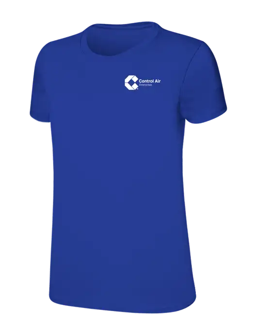 Womens Ring Spun Royal 4.5 oz T-Shirt w/Control Air Enterprises Logo