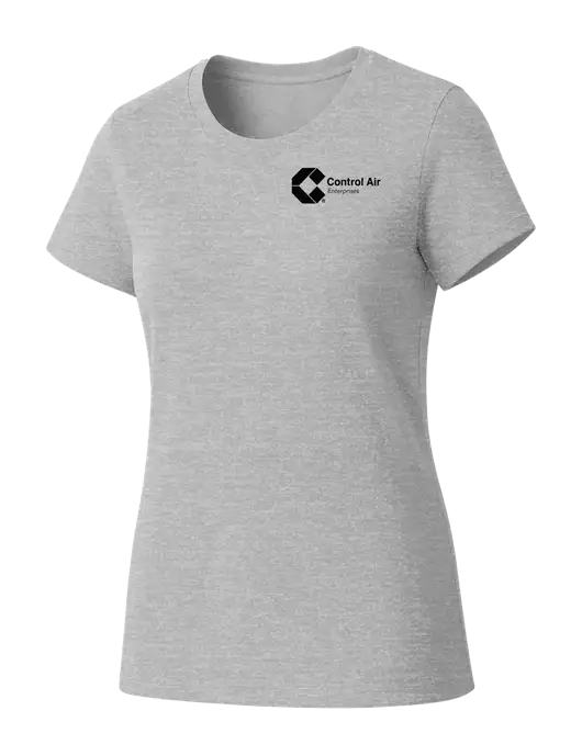 Womens Seriously Soft Light Heathered Grey T-Shirt w/Control Air Enterprises Logo