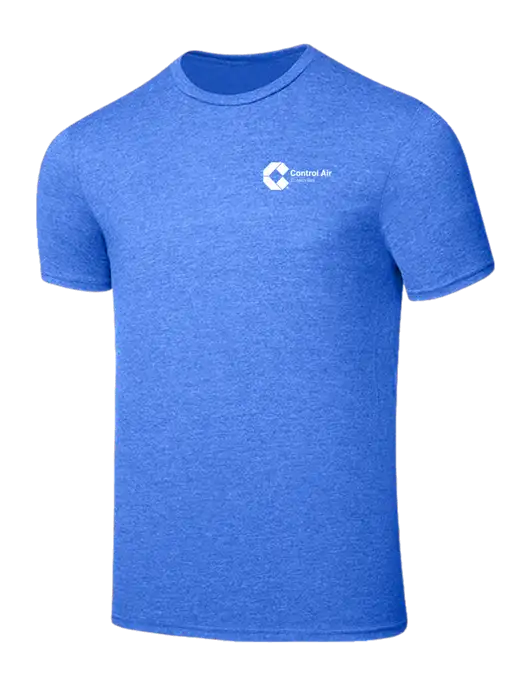 Seriously Soft Heathered Royal T-Shirt w/Control Air Enterprises Logo