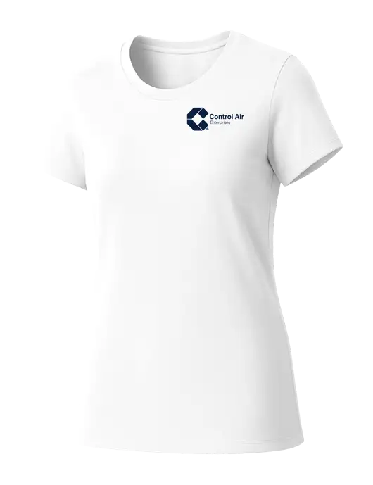 Womens Seriously Soft White T-Shirt w/Control Air Enterprises Logo