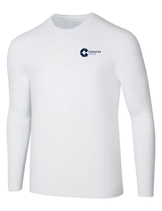 Seriously Soft White Long Sleeve T-Shirt w/Control Air Enterprises Logo