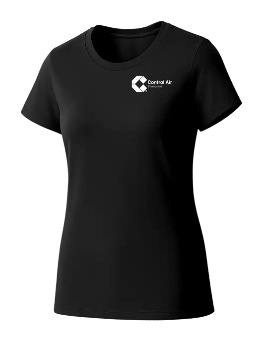 Womens Seriously Soft Black T-Shirt w/Control Air Enterprises Logo
